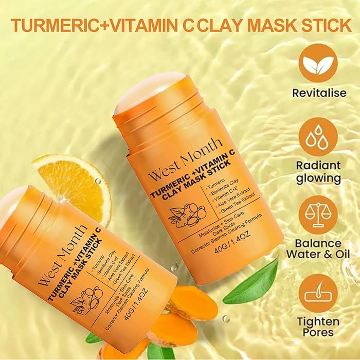 Tumeric + Vit C Clay Mask Stick 40g