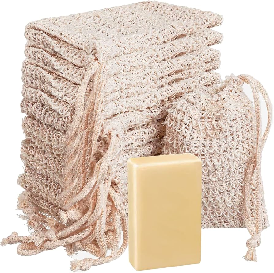 Soap Exfoliating Bag Soap Bag | Exfoliating Soap Saver, Pouch | Washcloth, Mitt, Puff for Shower, Bathroom | Shampoo Bar | Zero Waste